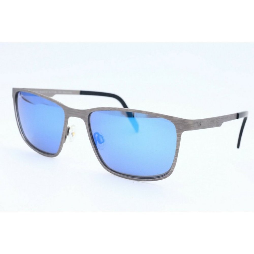 NEW Maui Jim Cut Mountain MJ 532-14 Rectangle Grey Sunglasses Blue Polarized